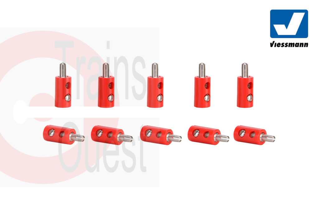 Connecteurs Banane à Trou Transversal Viessmann 6877 - Lot De 10 Pièces, Noir